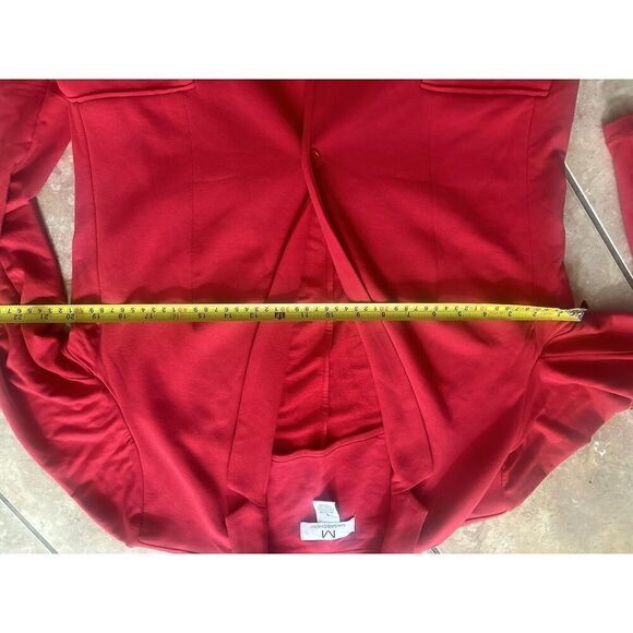 Magaschoni L Soft Knit Casual Blazer Jacket Rapsberry Red Stretch - Picture 5 of 7